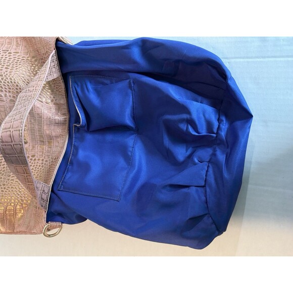 Tabelina Large Shoulder Bag Crossbody Hobo Rose Pink/Gold Croc Like Valentina - Picture 8 of 16